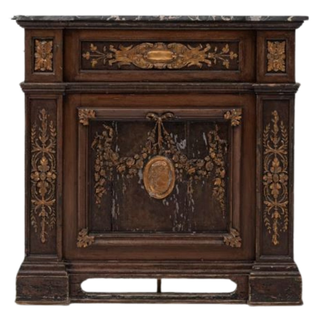 Ornate French Gilt Marble Buffet, 1860