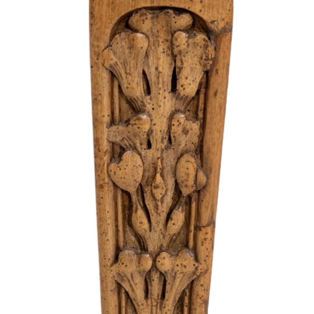 French Gothic Revival Oak Extension Dining Table, Circa 1910
