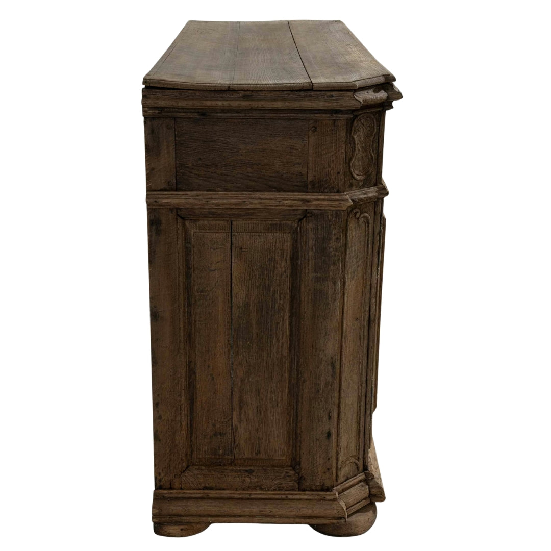 French Hand Carved Blue Interior Oak Sideboard, Circa 1870