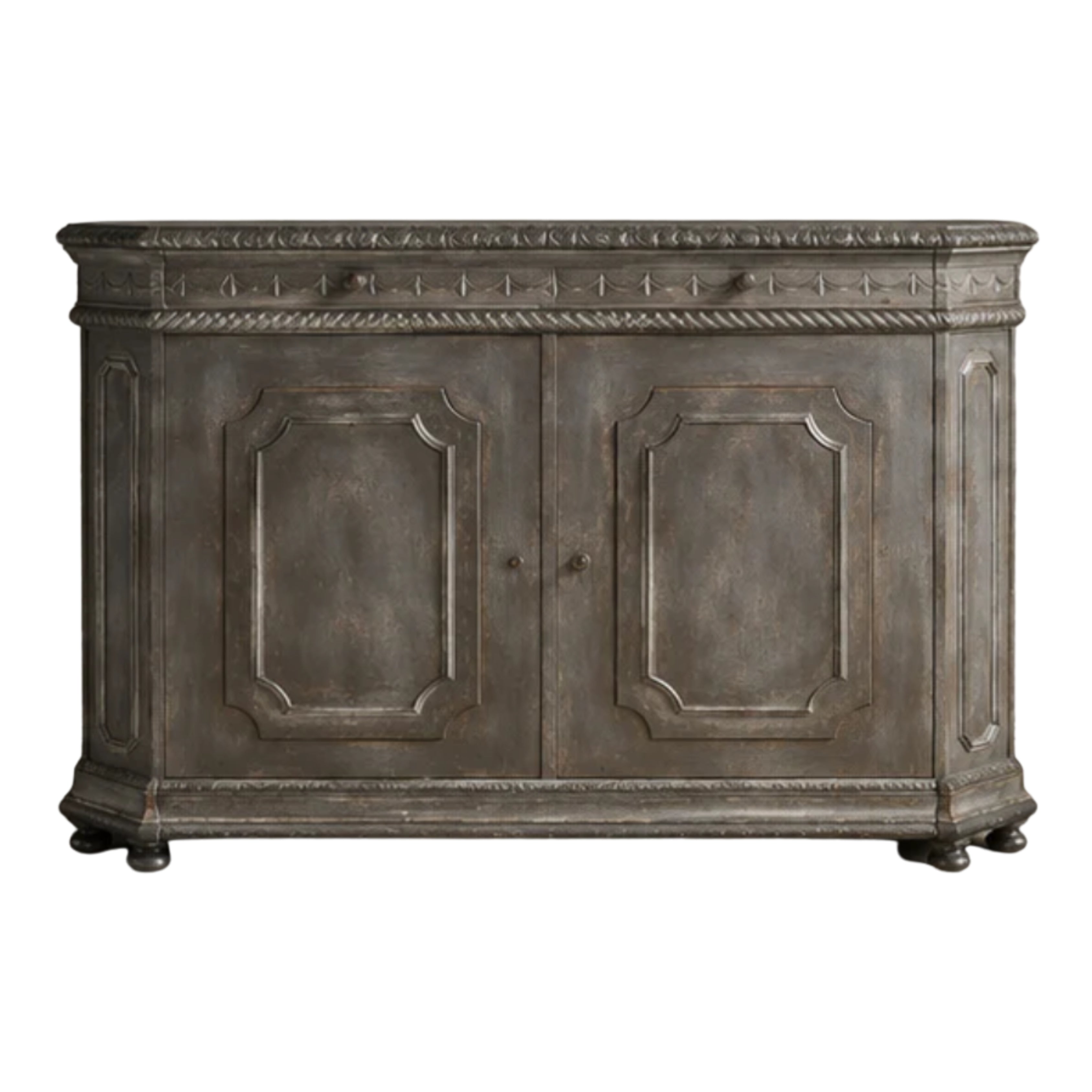 London Smoke Carved Wood Sideboard