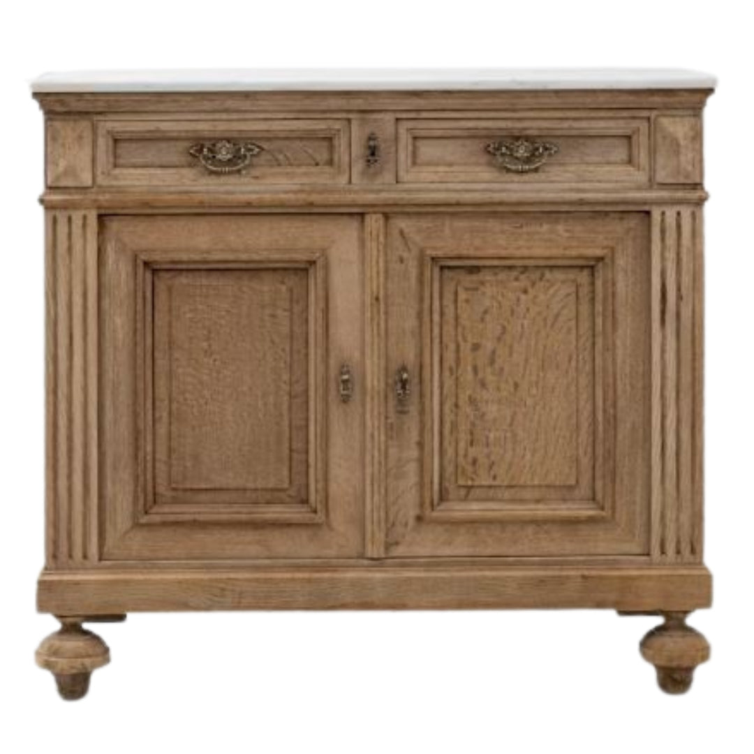 French Country White Marble Top Buffet, Circa 1870