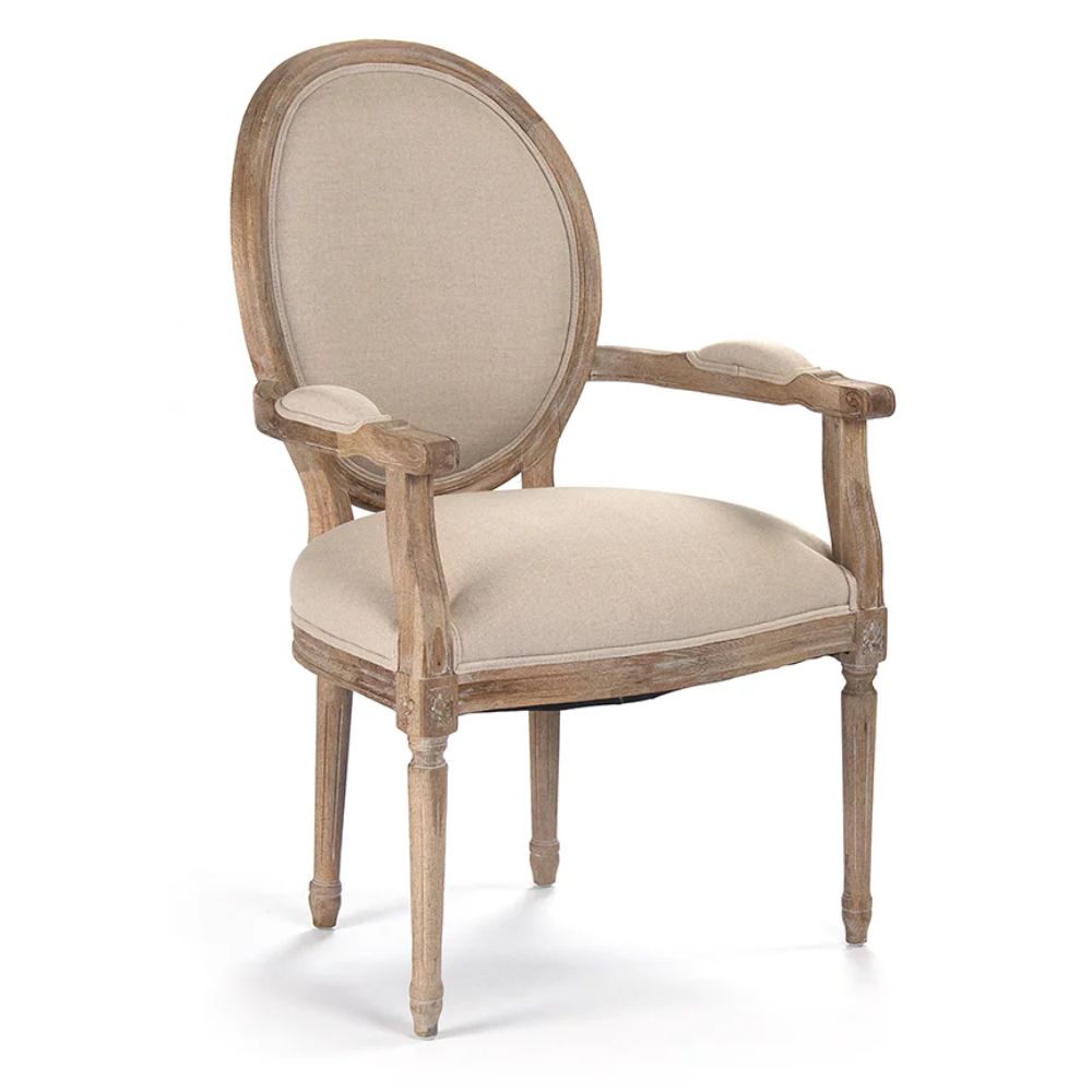 French Medallion Natural Louis Armchair