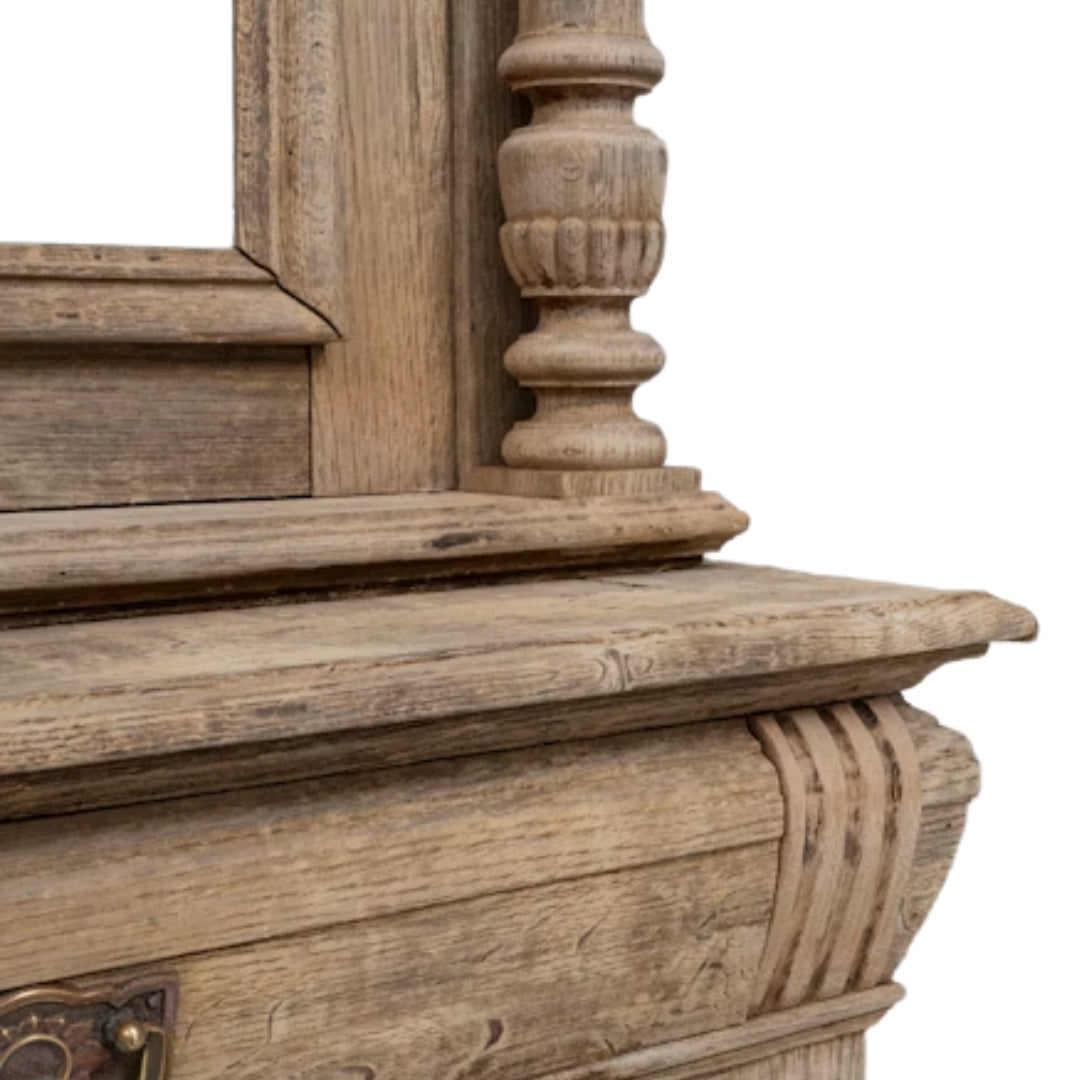 French Country Oak Vitrine Cabinet, Circa 1840