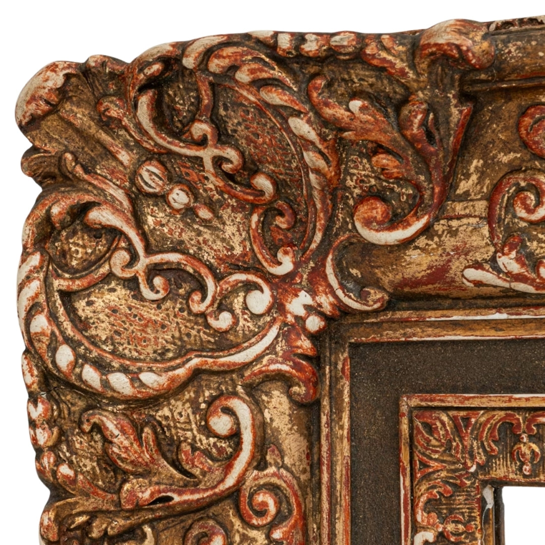 Renaissance Ornate Gold French Antique Mirror, Circa 1880