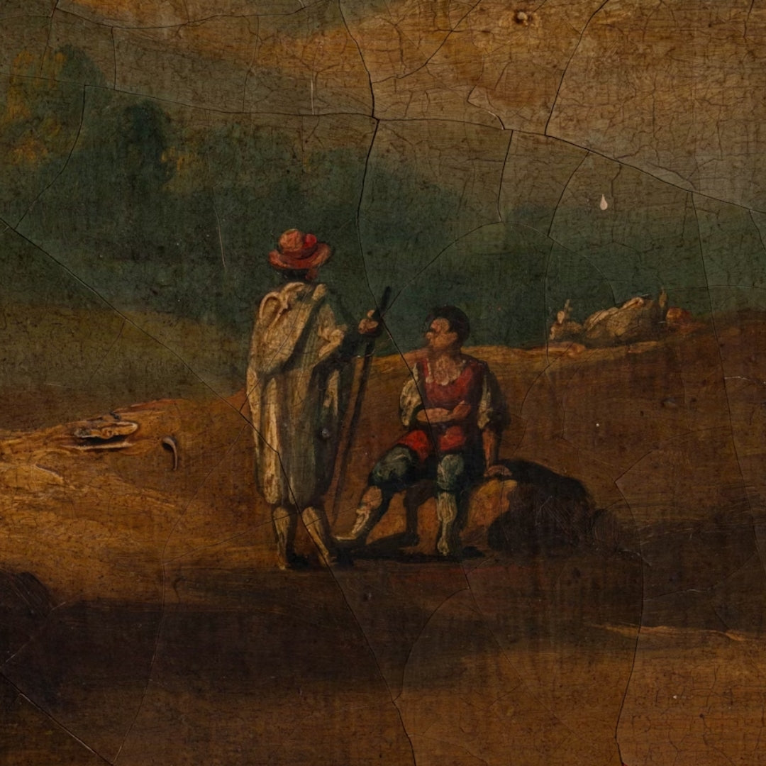 French Painted Landscape TrumeaU Mirror