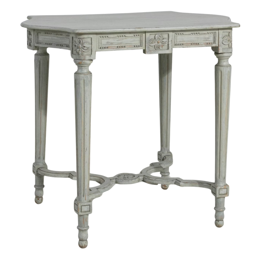 French Louis Side Table with Carved Details, Circa 1900