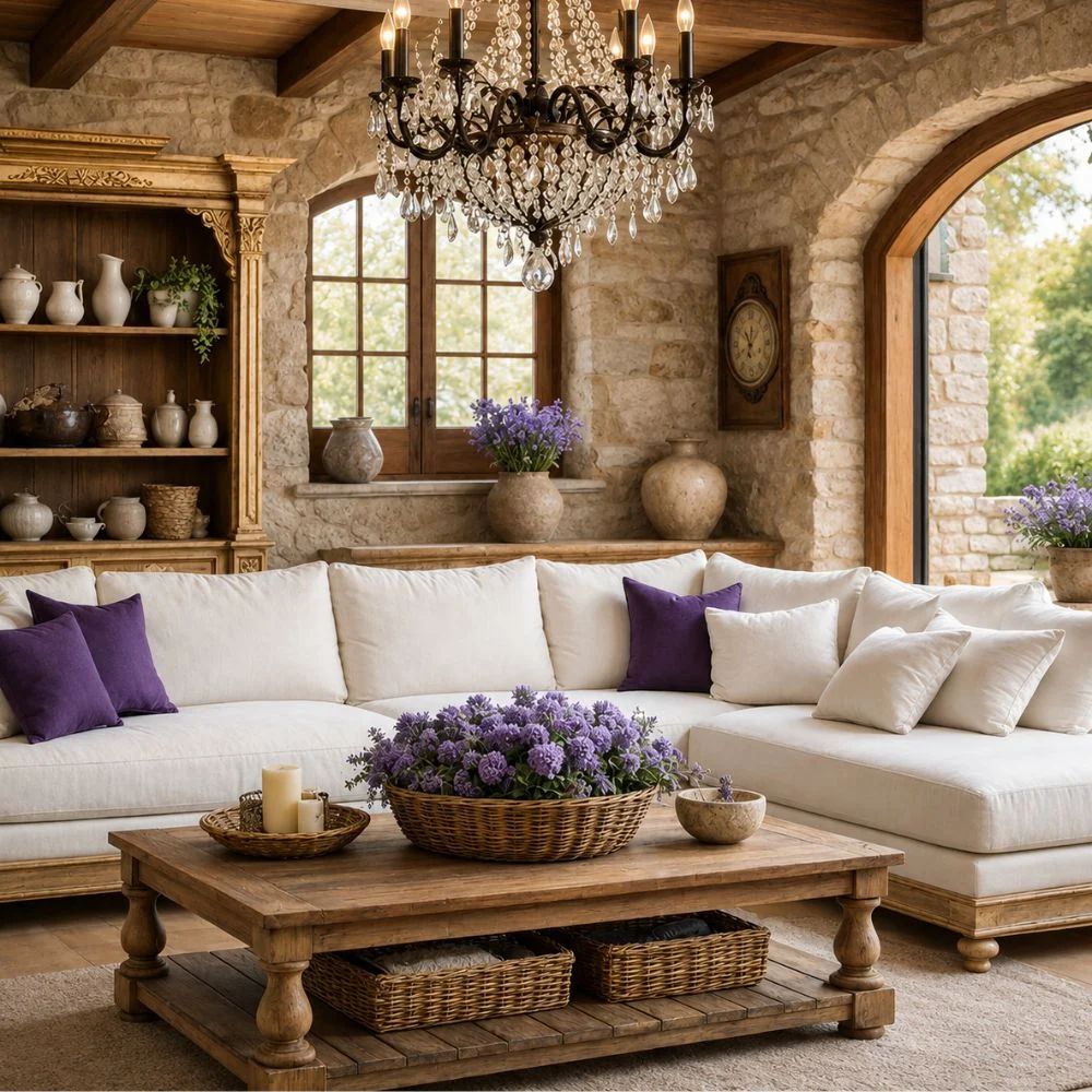 French Country Lavender Living Room