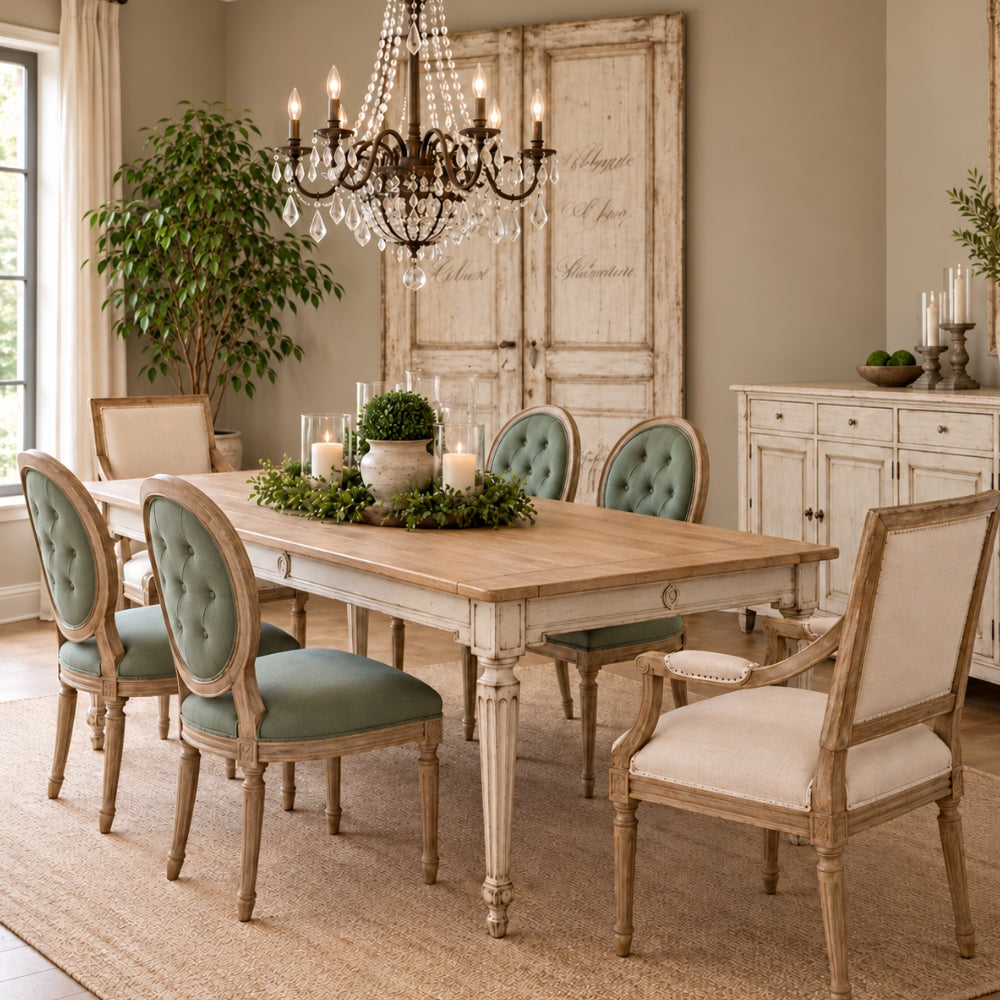 Sage & Cream French Country Dining Room