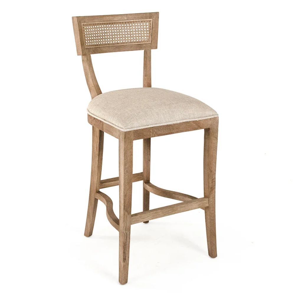 French Provincial Cane Curved Back Stool