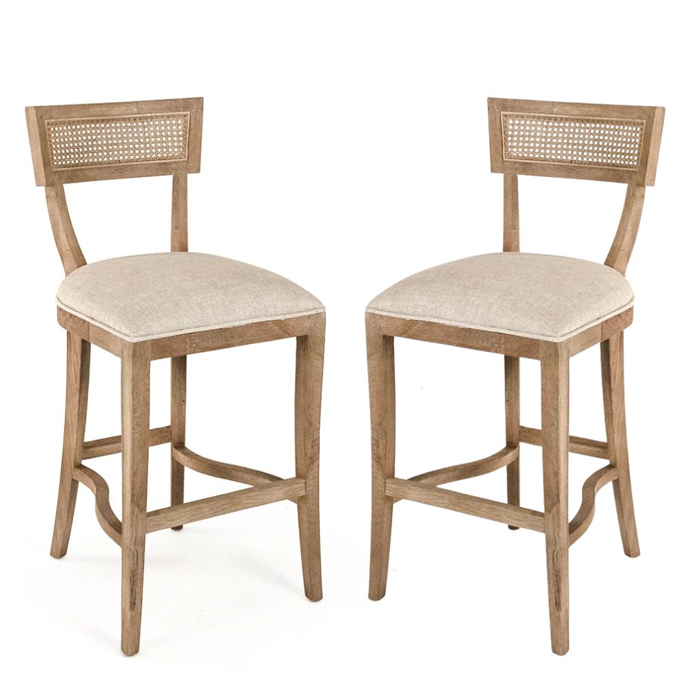French Provincial Cane Curved Back Stool