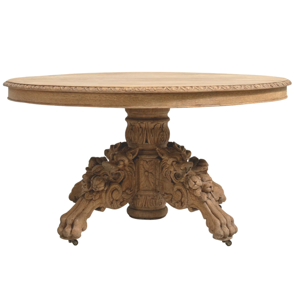 French Regency Carved Oval Pedestal Dining Table, Circa 1870