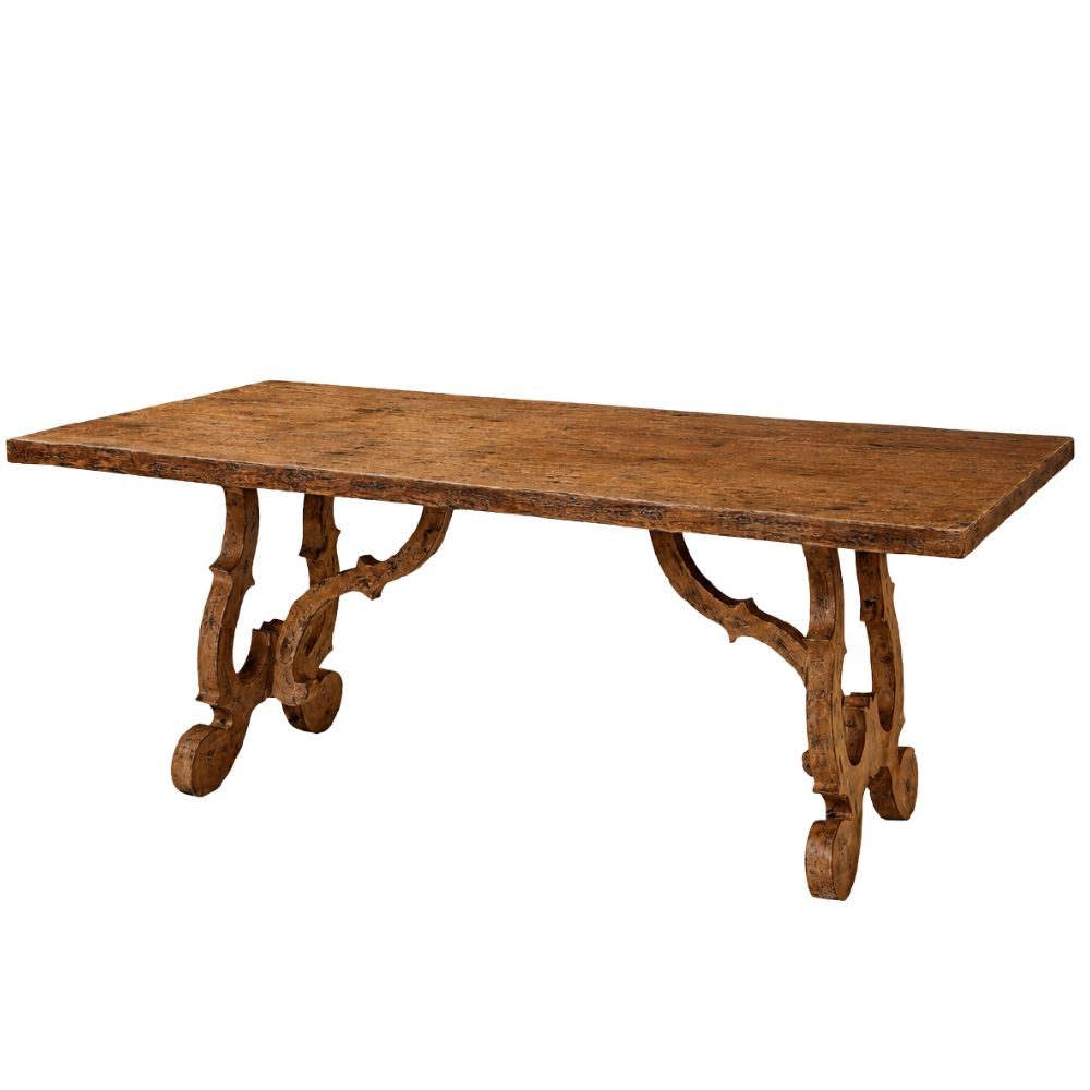 French Scroll Base Dining Table