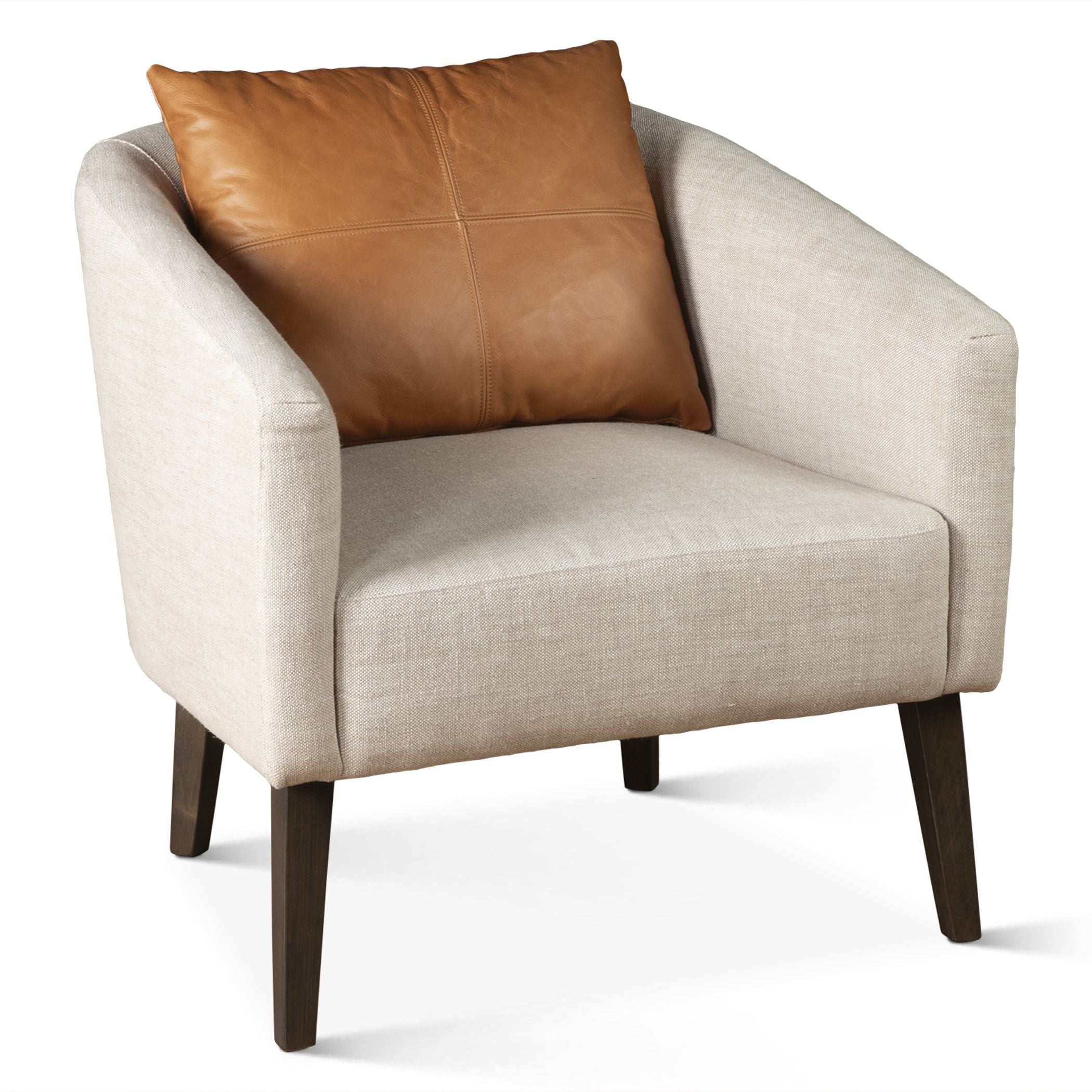 Midcentury Two-Tone Barrel Accent Chair