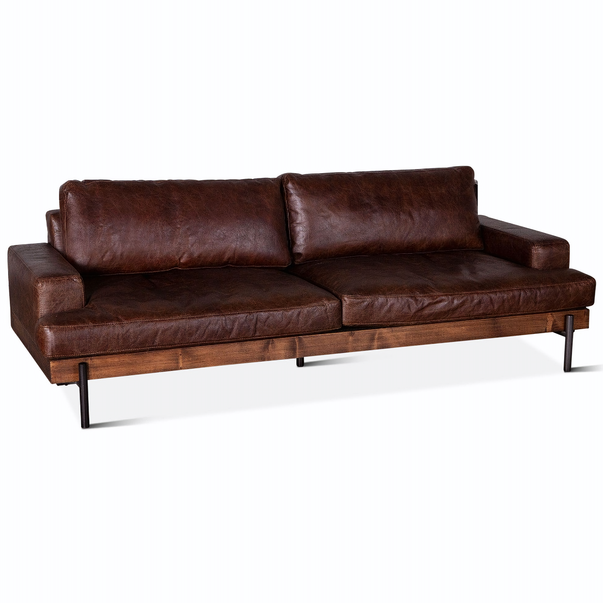 Portofino Industrial Brown Leather Sofa