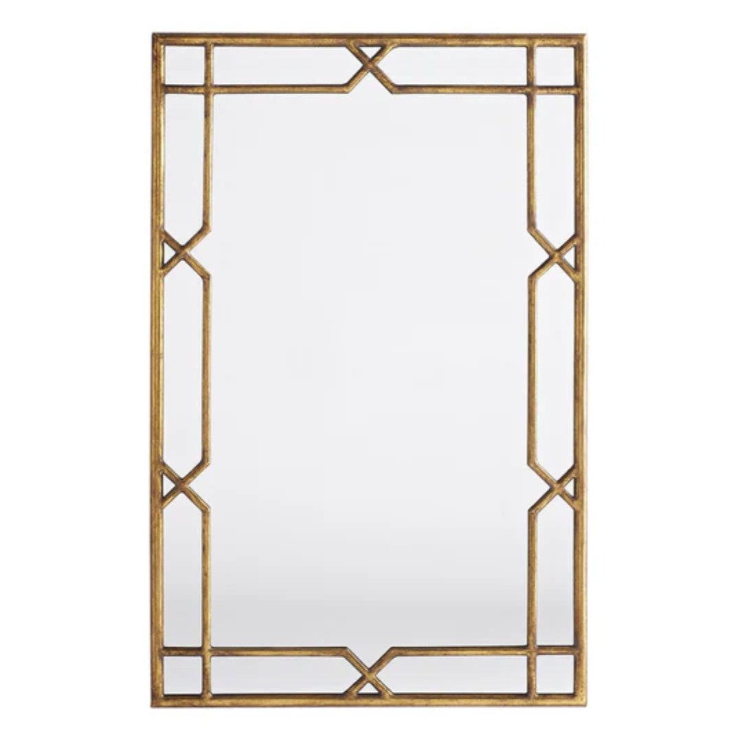 Geometric Gold Framed Wall Mirror