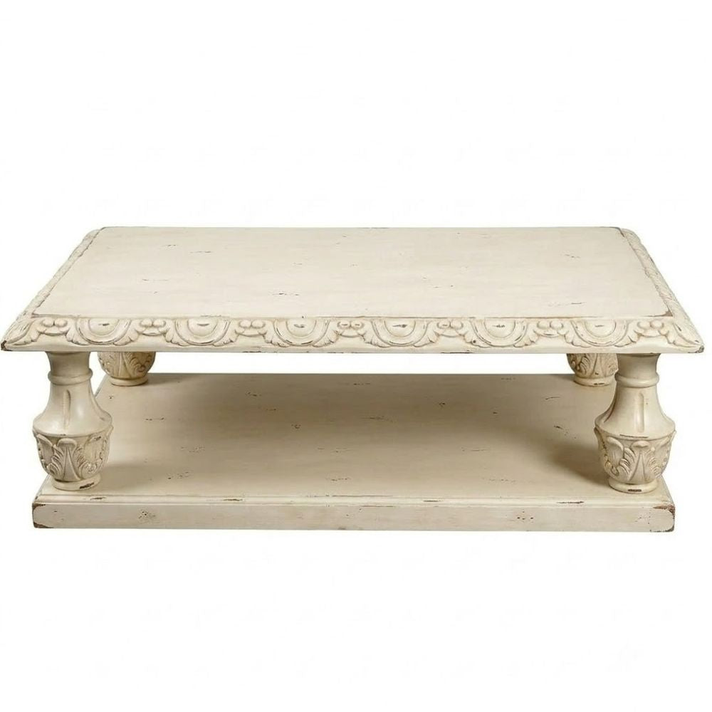 Ornately Carved European Coffee Table