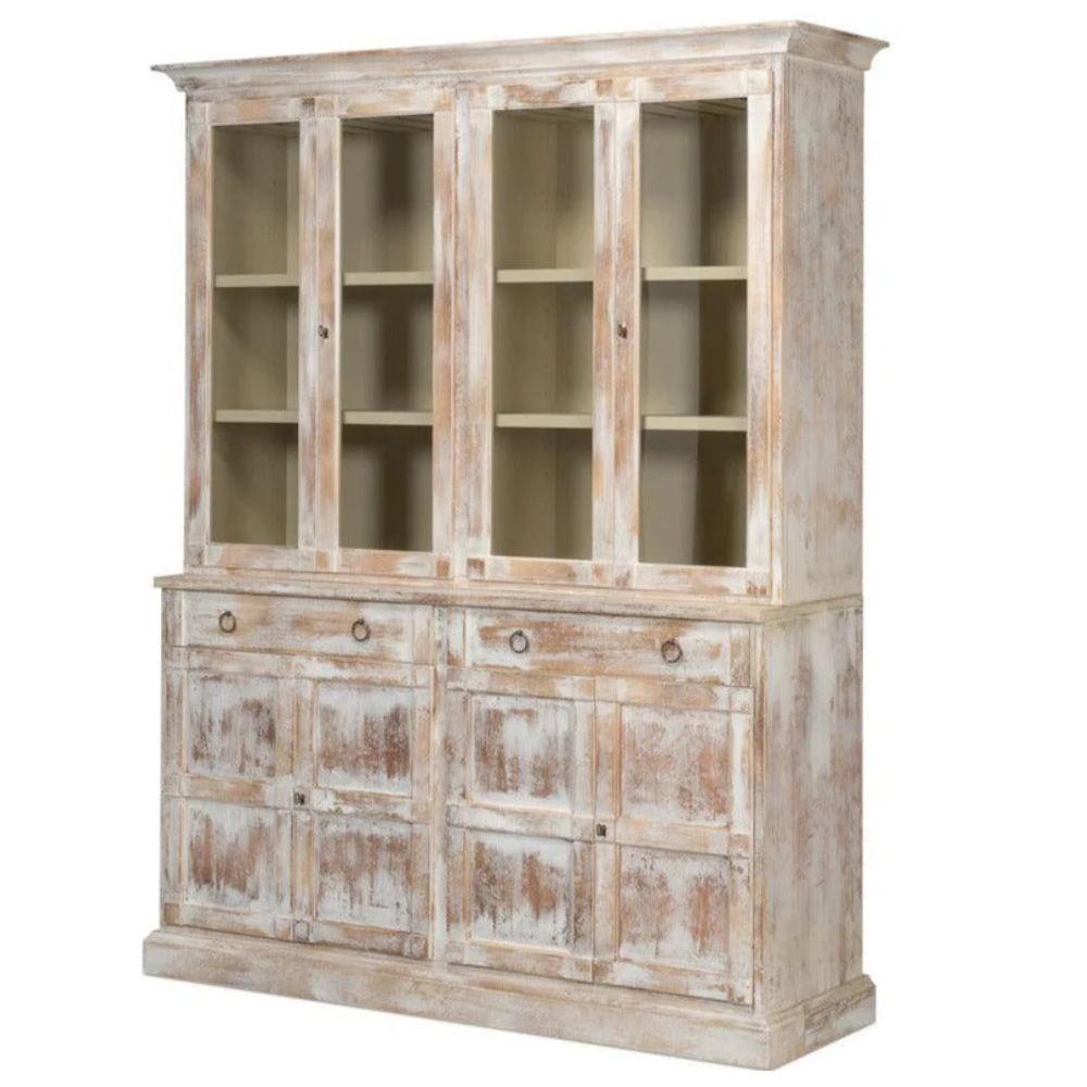 Glass Front Cabinet with Drawers