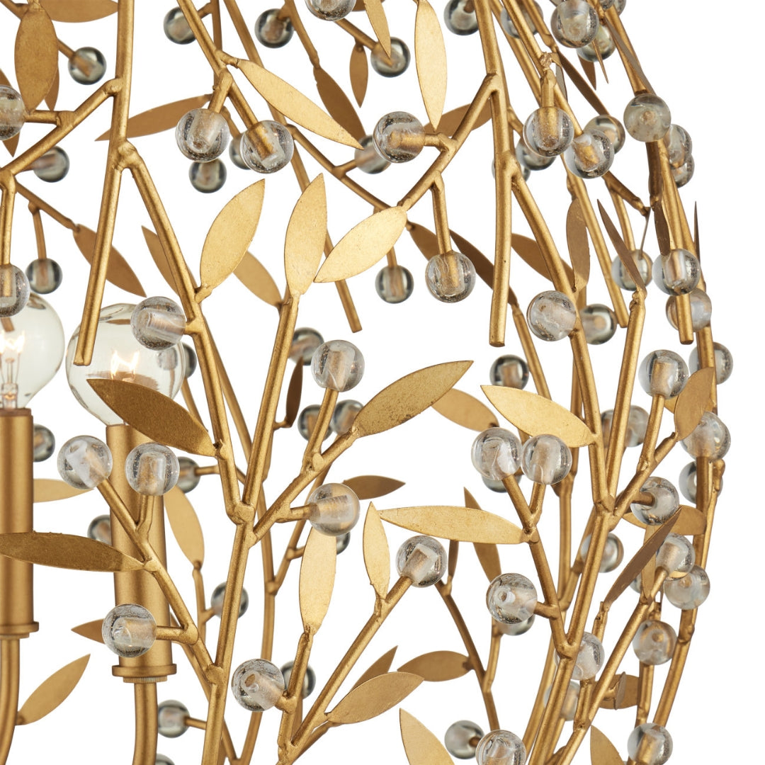 Gold Leaf Globe Chandelier