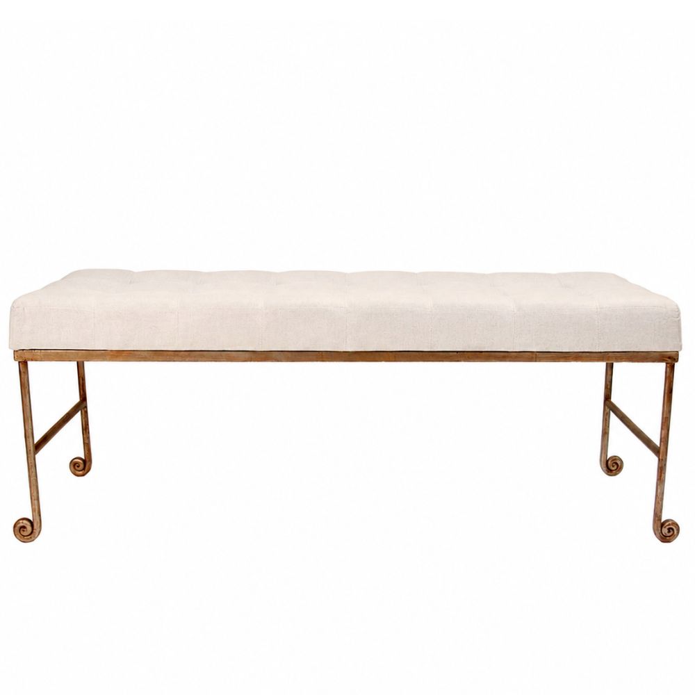 Gold Leaf Metal Base Bench