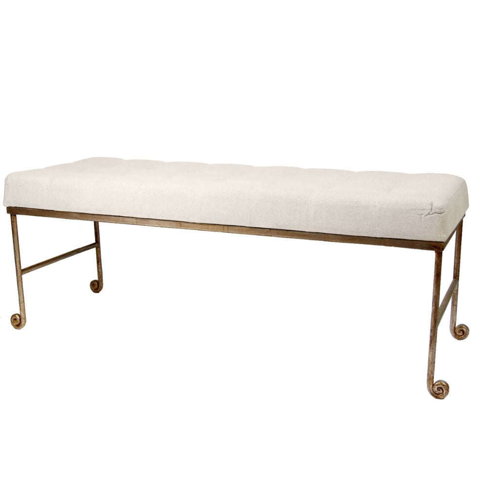 Gold Leaf Metal Base Bench
