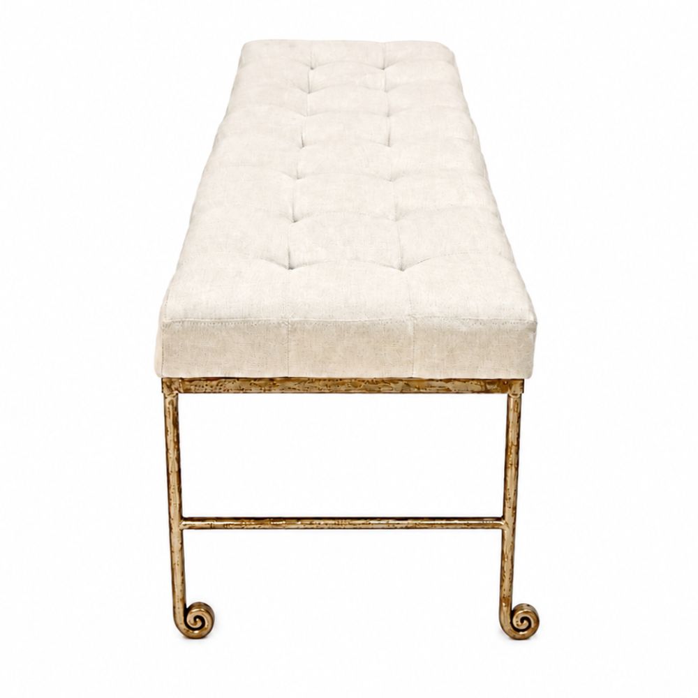 Gold Leaf Metal Base Bench