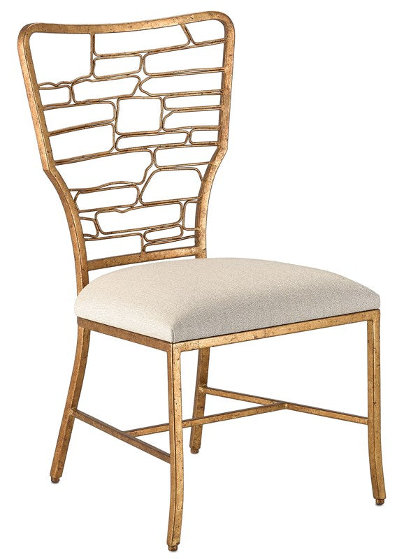Geometric Back Gold Dining Chair