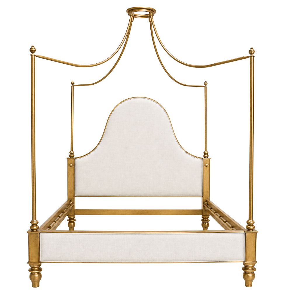 Santa Barbara White and Gold Canopy Bed