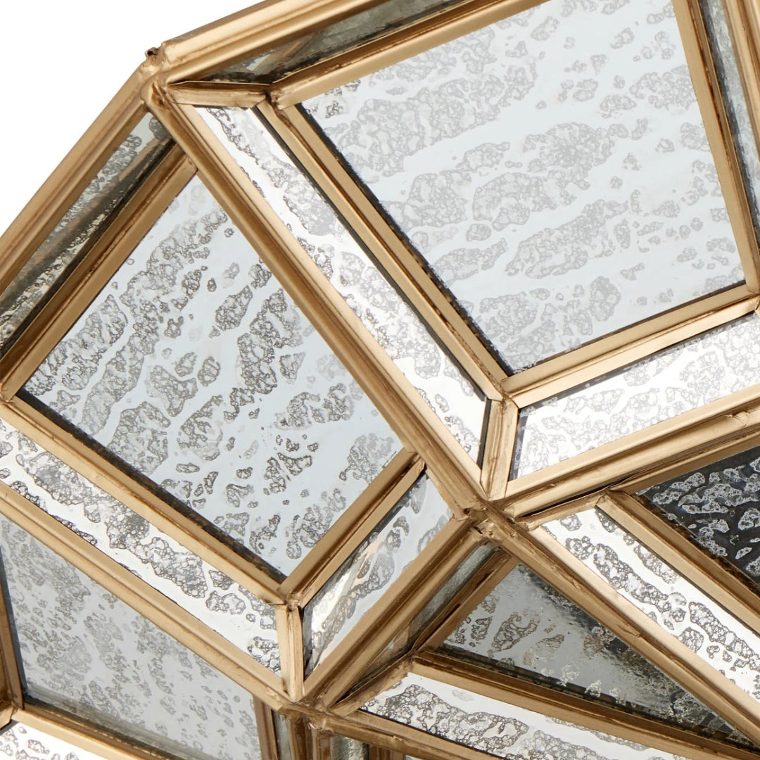 Mercury Glass Gold Semi Flush Mount