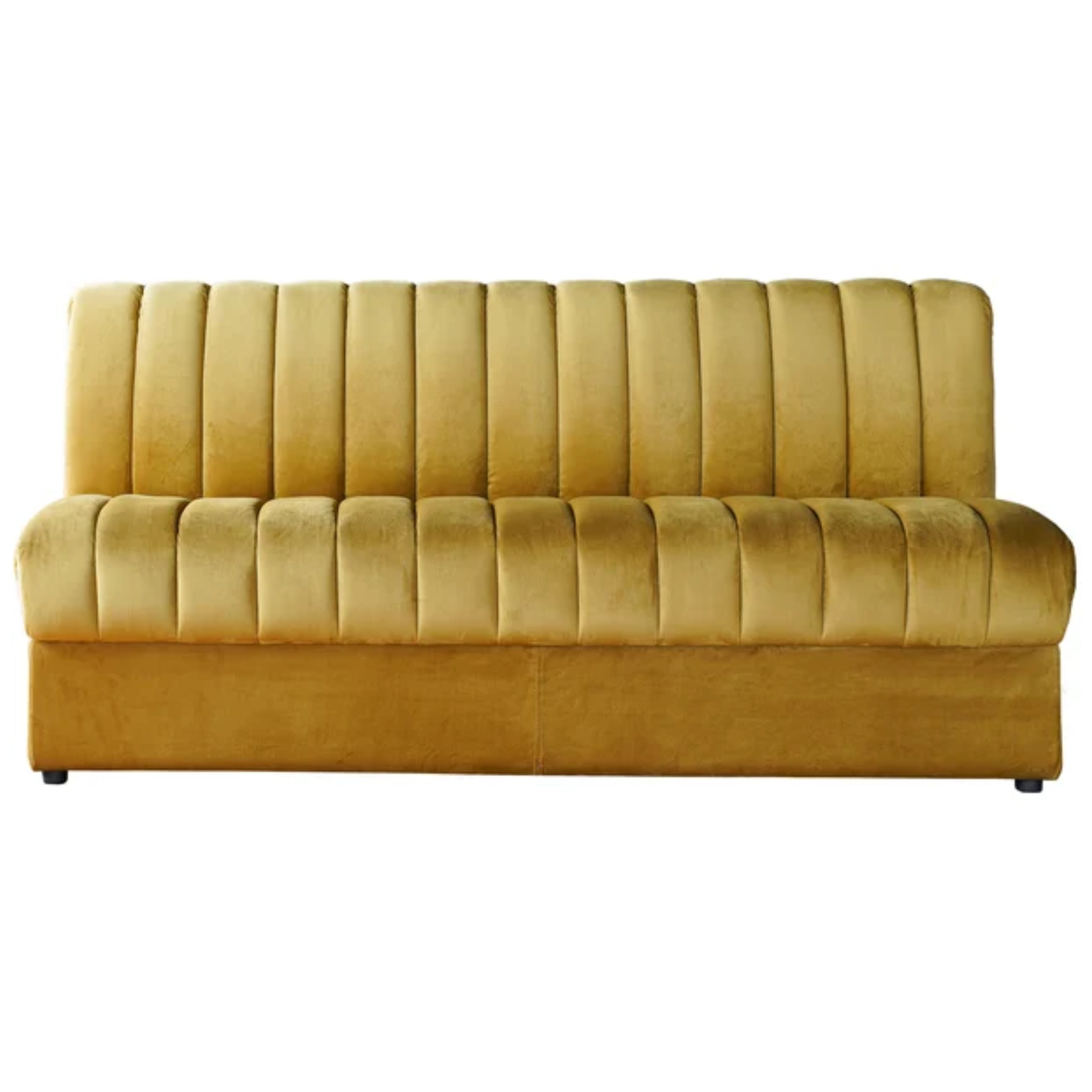 Channel Tufted Yellow Banquette Sofa