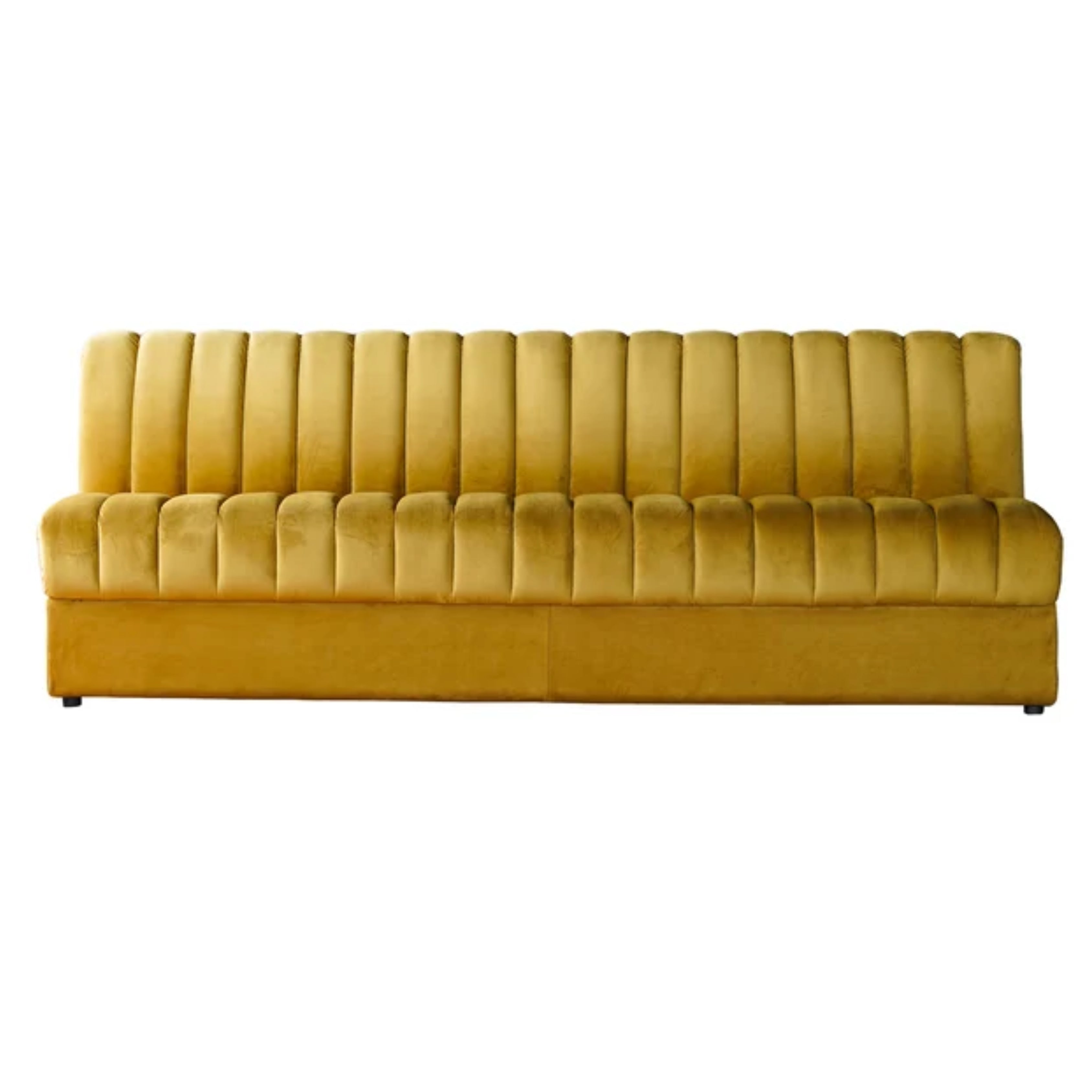 Channel Tufted Yellow Banquette Sofa