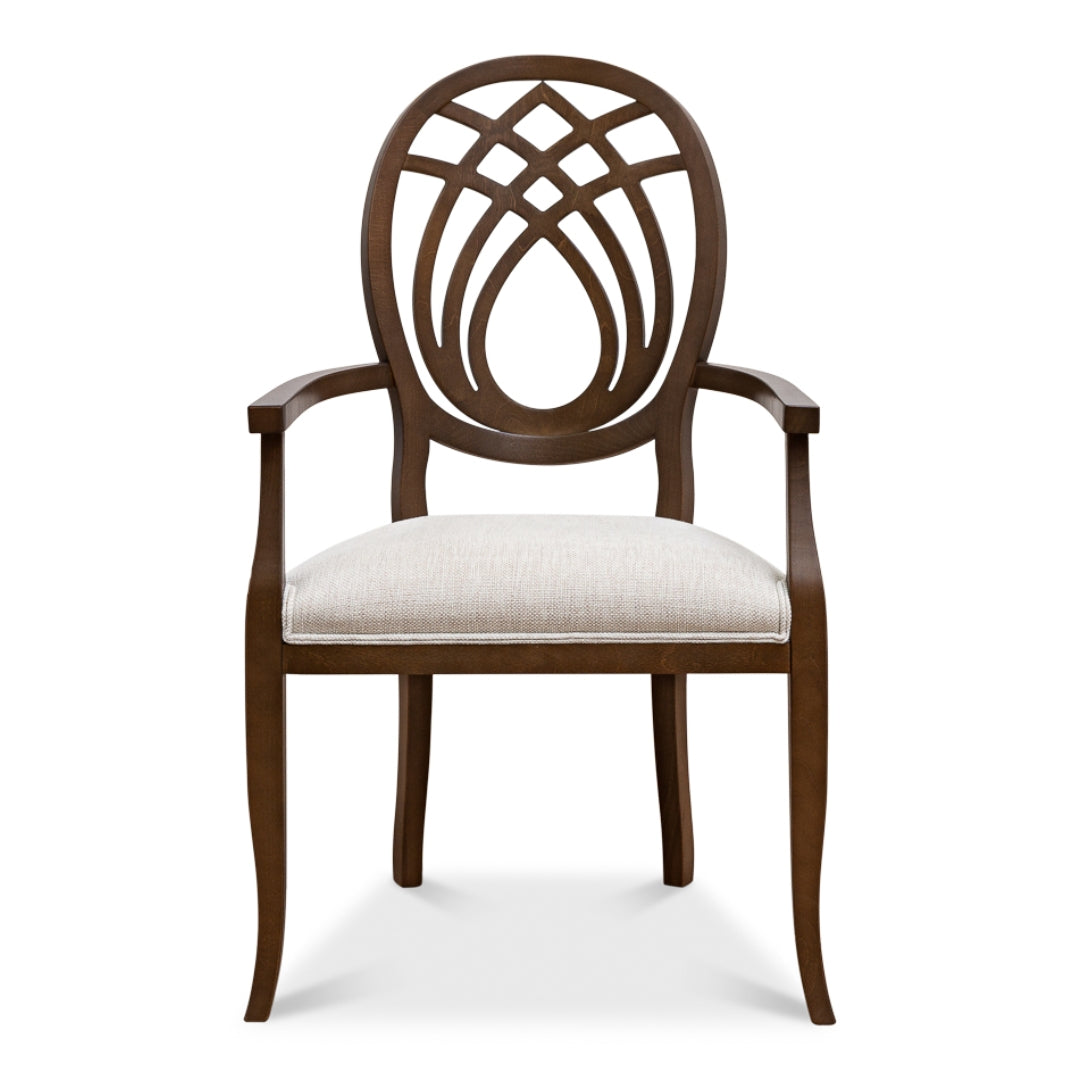 Graceful Curves Dark Wood Armchair