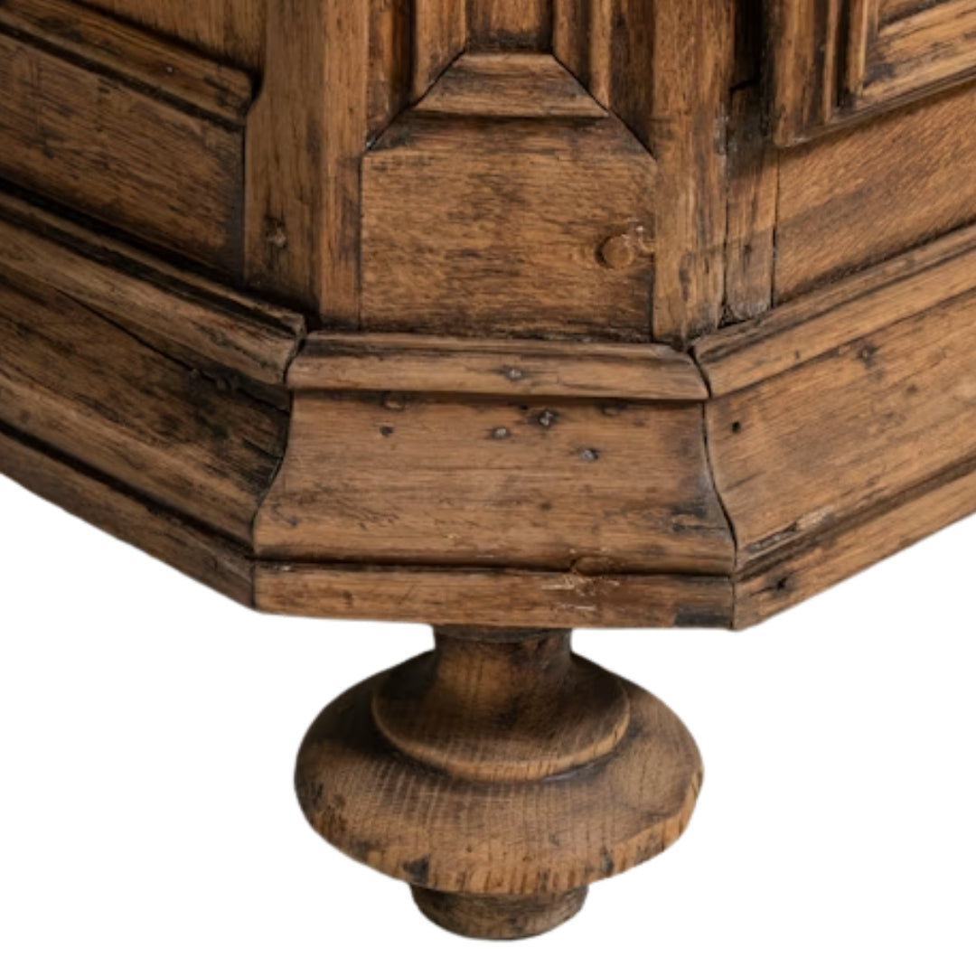 Regal Grand French Provincial Oak Hutch Cabinet, Circa 1870