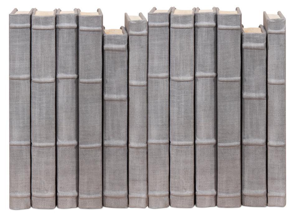 Gray Leather Bound Decorative Books