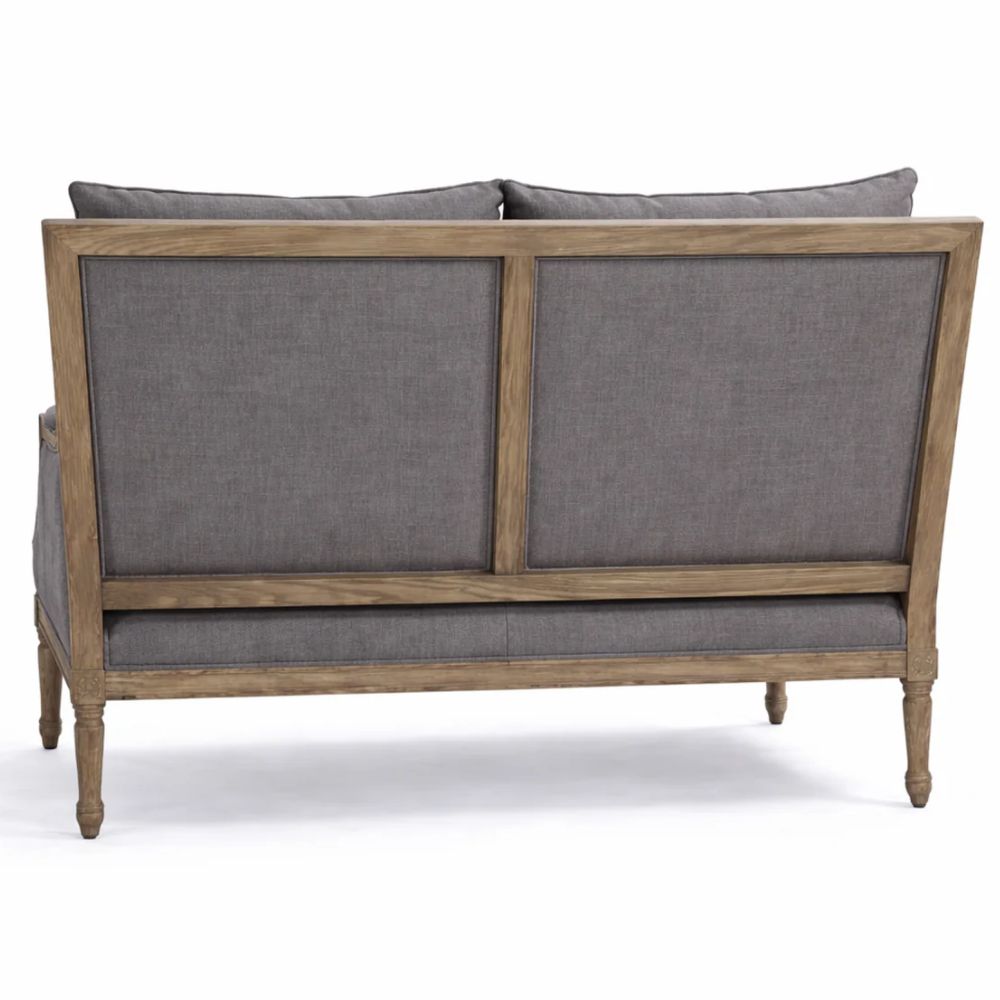 French Gray Louis Settee