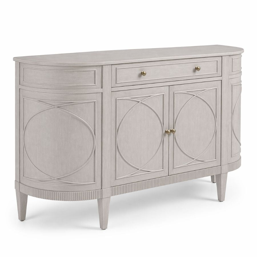 Elegant Curved White Sideboard