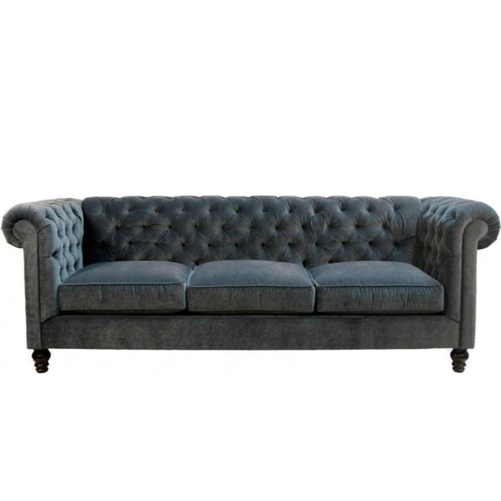 Grey Tufted Luxe Sofa
