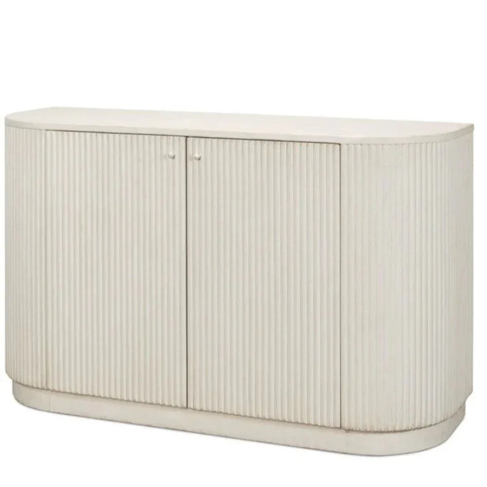 Halle Ribbed White Demilune Buffet