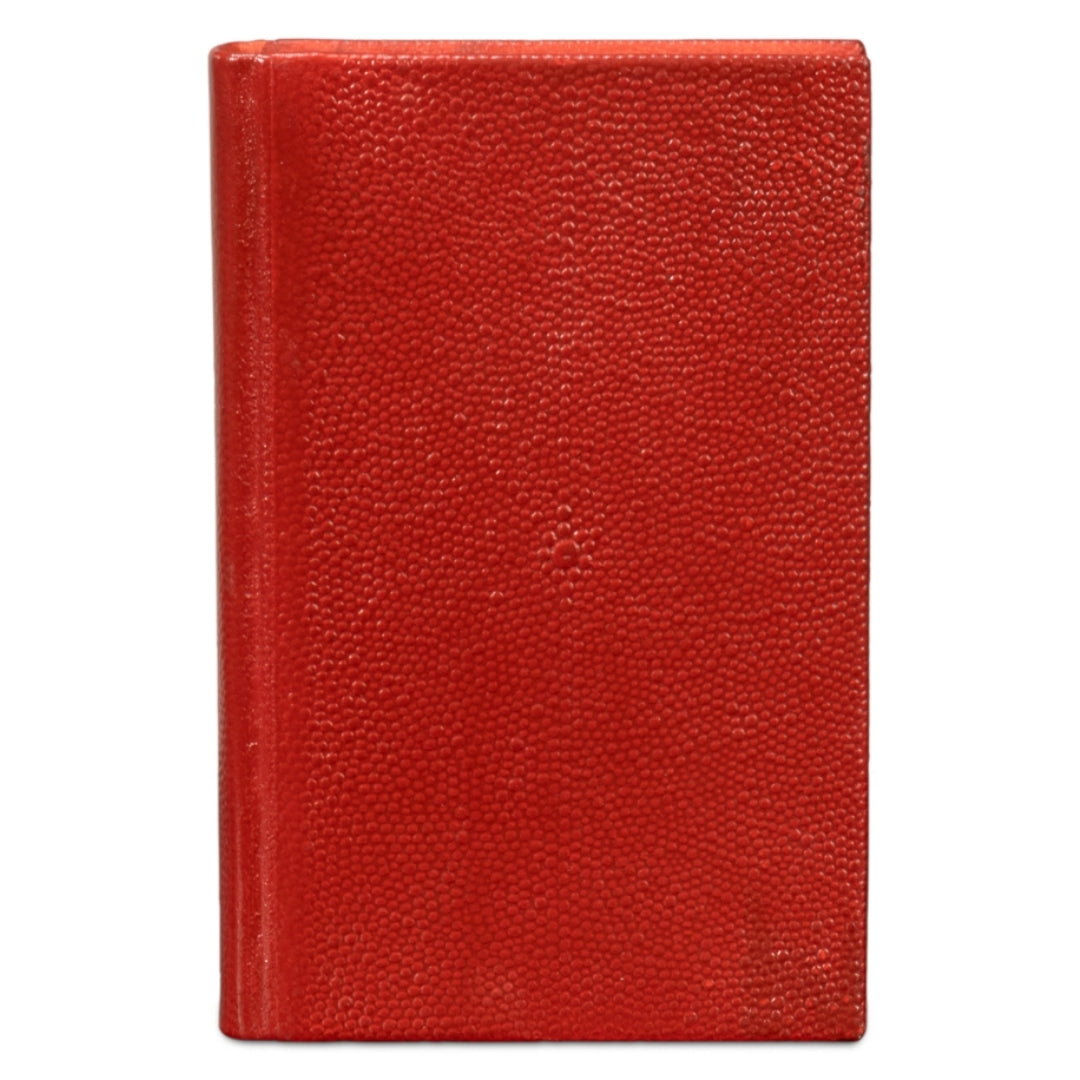 Hand-Bound Red Decorative Books, Set of 12