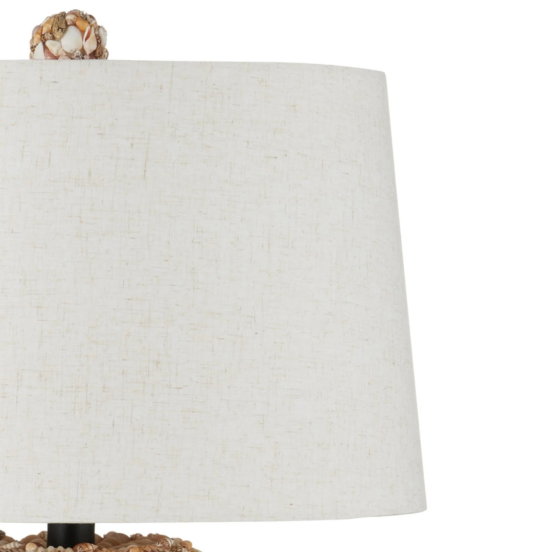 Handcrafted Seashell Swirl Terracotta Table Lamp