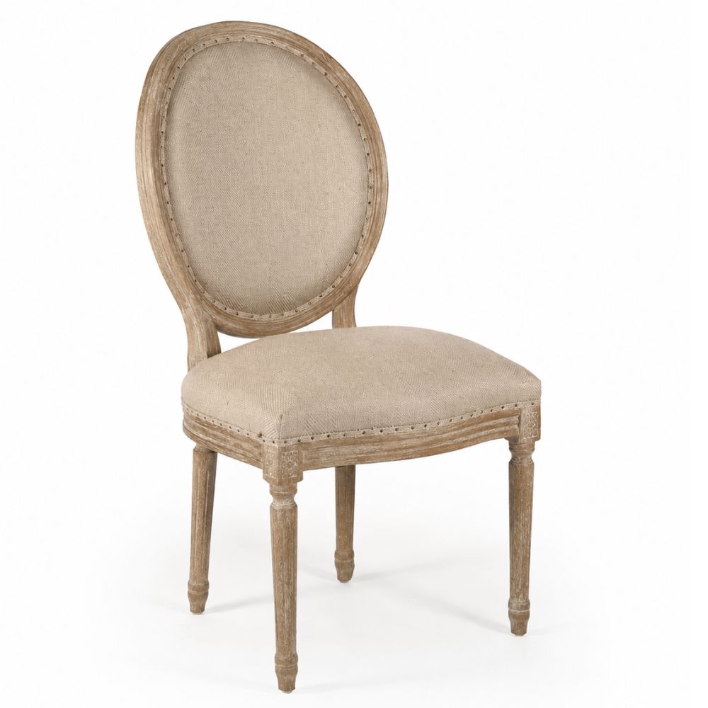 Hemp Round Back Louis Side Chair