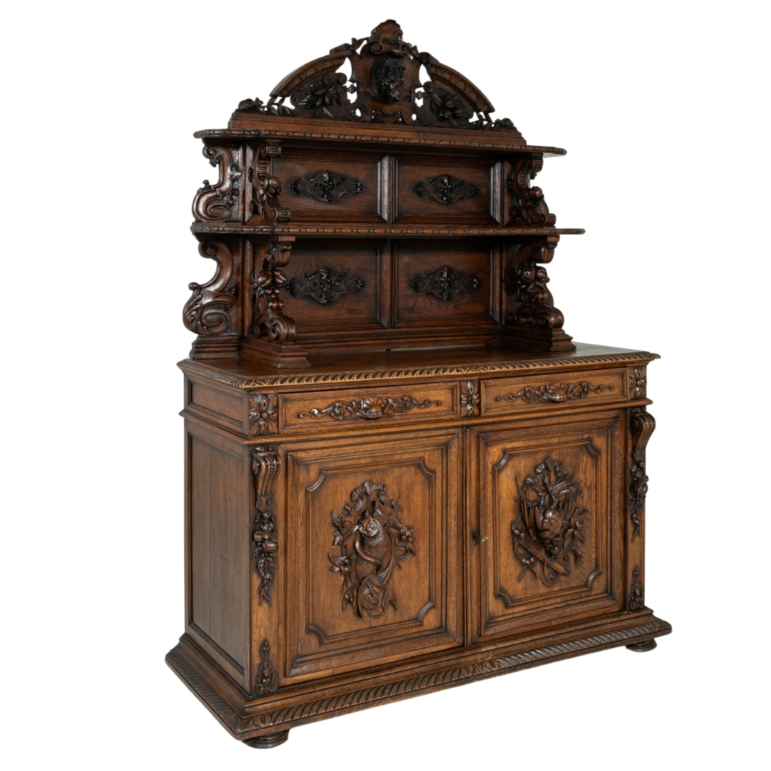 Henri II French Vaisselier Hutch Cabinet, Circa 1880