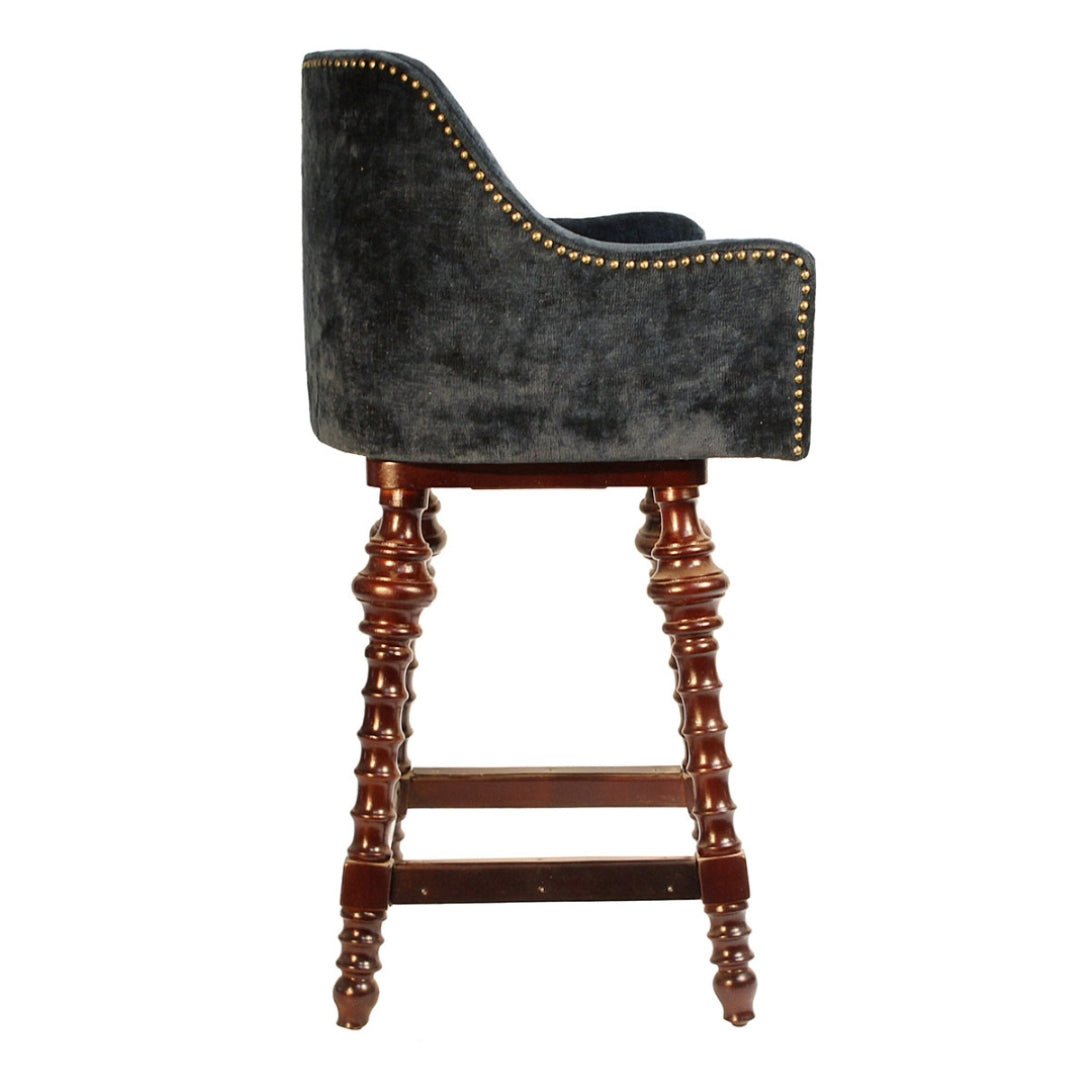 Spiral Leg Nail studded Swivel Barstool