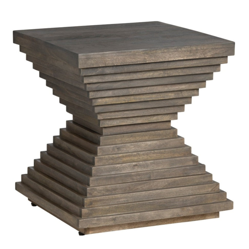 Sculptural Hourglass Fluted Accent Table