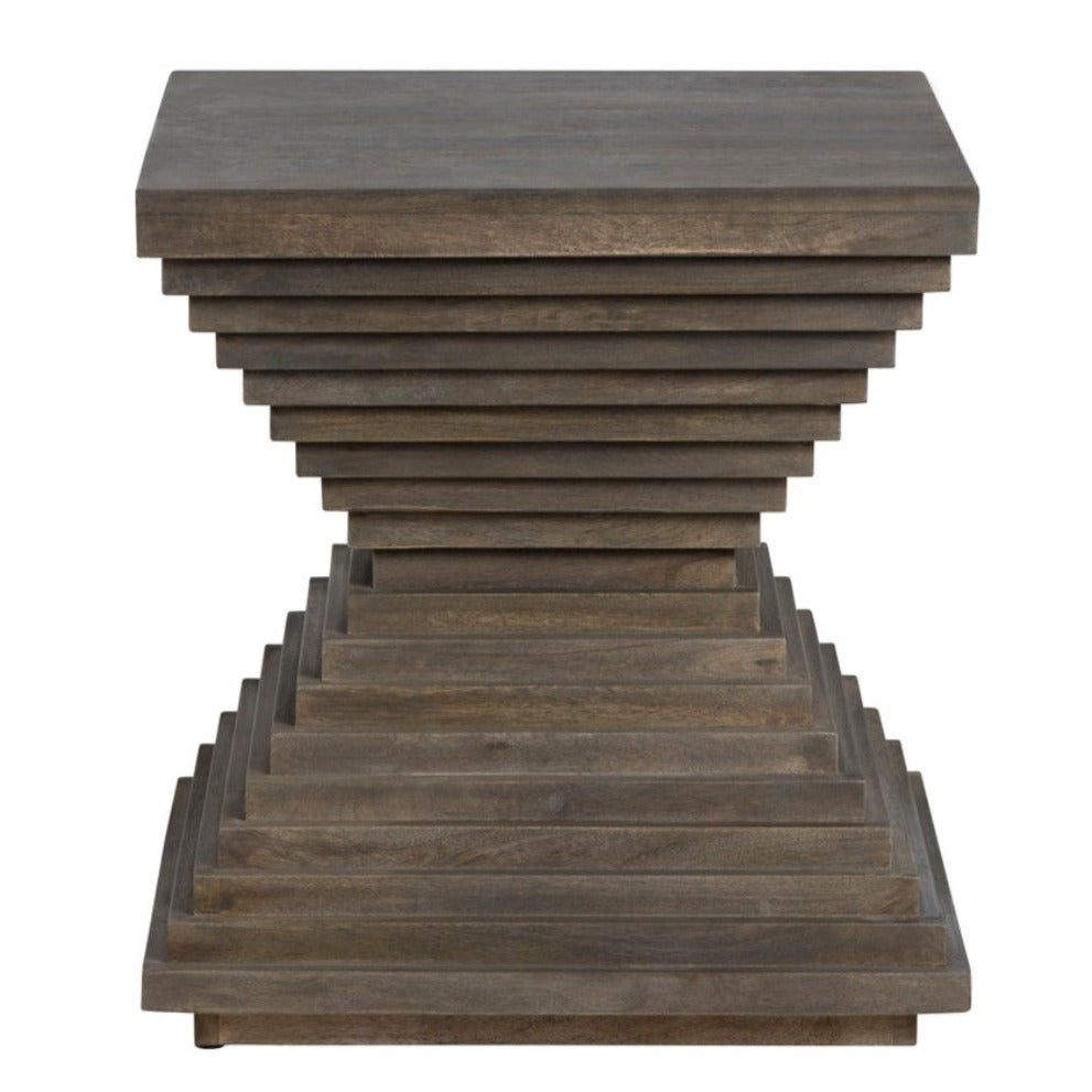 Sculptural Hourglass Fluted Accent Table