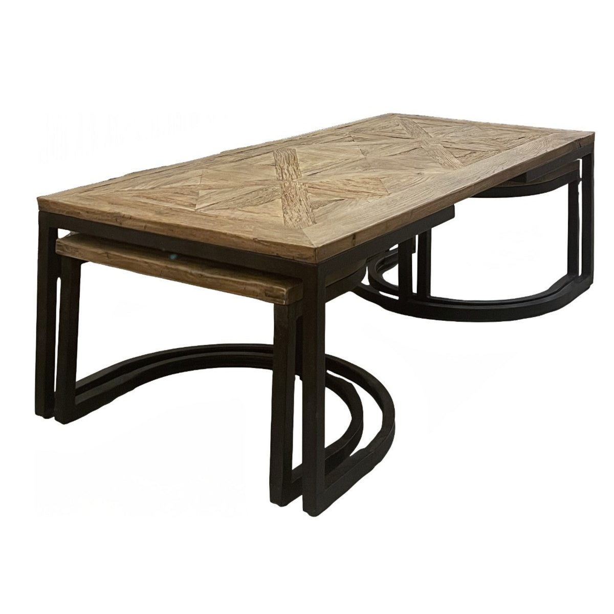 Hudson Reclaimed Oak Coffee Tables Set