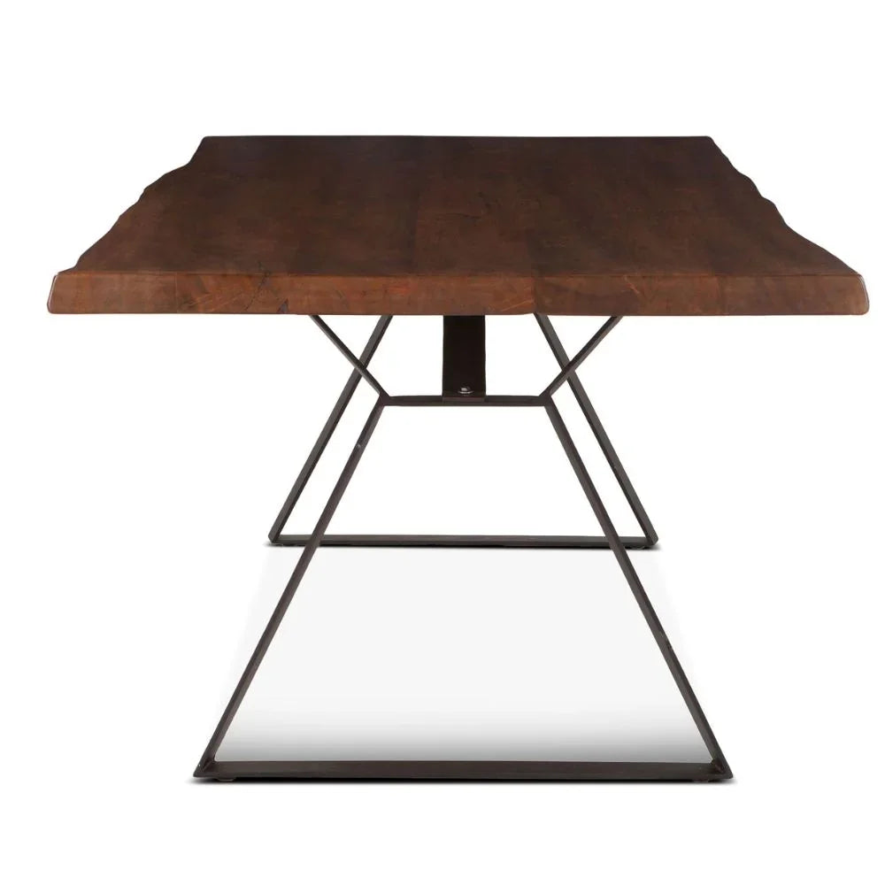 Industrial Live Edge Walnut Dining Table