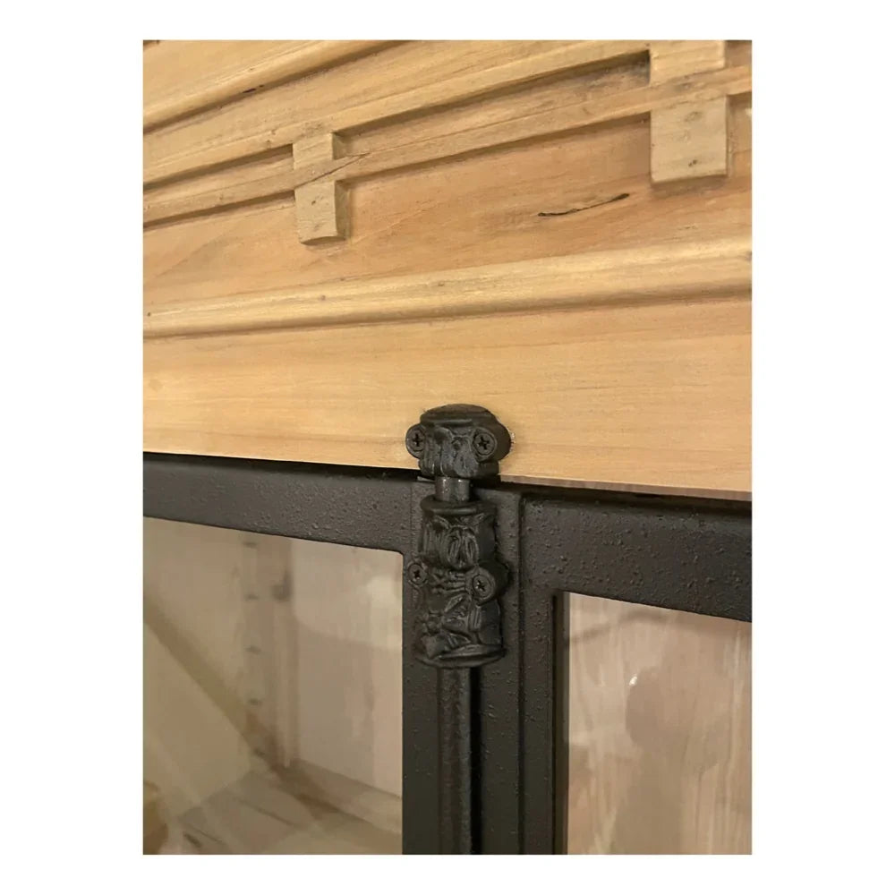 Cathedral Pane Iron Front Display Cabinet