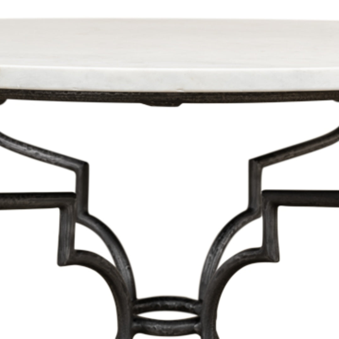Iron Scroll Base Accent Table