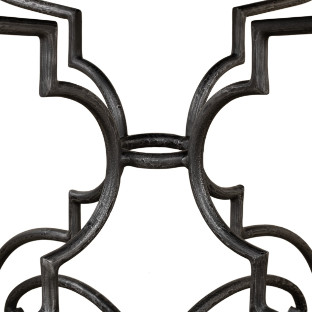 Iron Scroll Base Accent Table