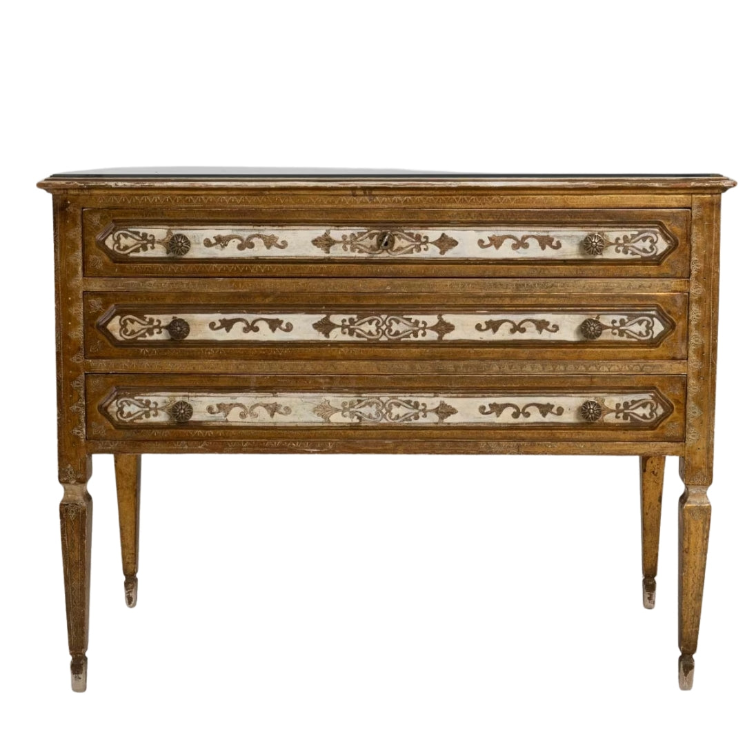 Italian Inlaid Console Chest, Circa 1960